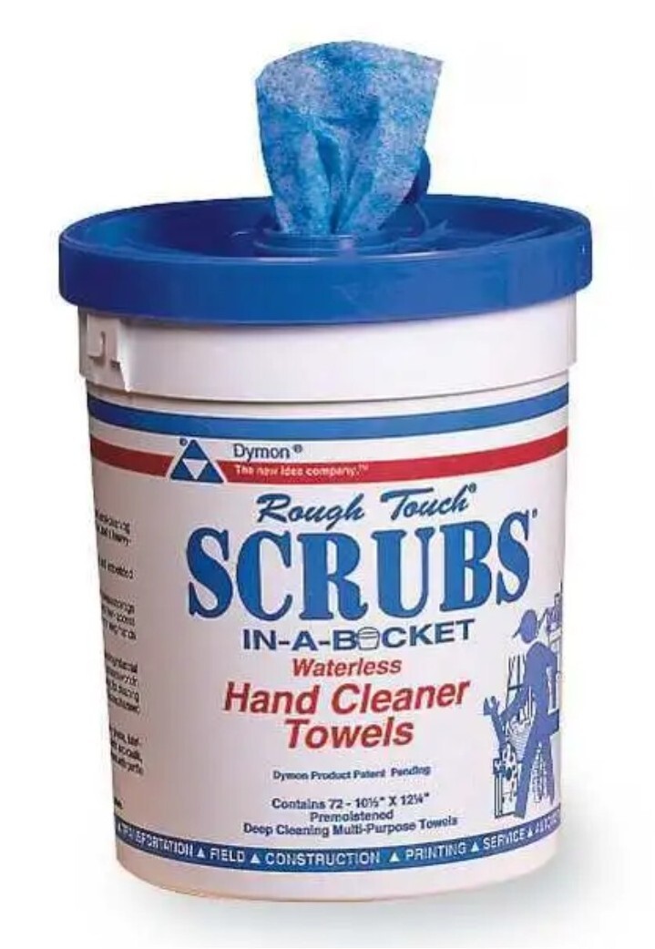 SCRUBS inaBucket 10x12" Hand Cleaner Towels ColorlessBlue/White, 6