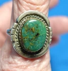 STERLING SILVER TURQUOISE VINTAGE SOUTHWEST RING SIZE 8.5   5.2 GRAMS