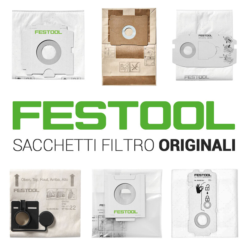 Sacchetto Filtro Festool SELFCLEAN SC FIS-CT 26/5 - Per Aspirapolvere CT 26, Riutilizzabile, Per Polvere Classe L - Foto 4