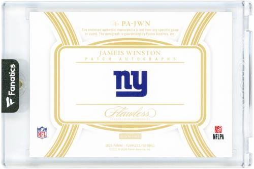 Jameis Winston Giants Signed 2025 Panini Flawless Holo Silver #PA