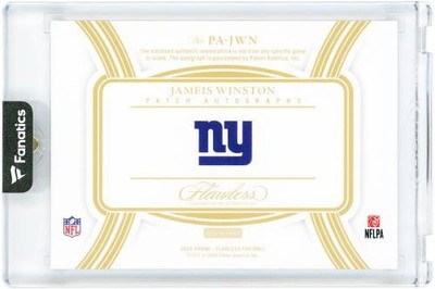Jameis Winston Giants Signed 2025 Panini Flawless Holo Silver #PA