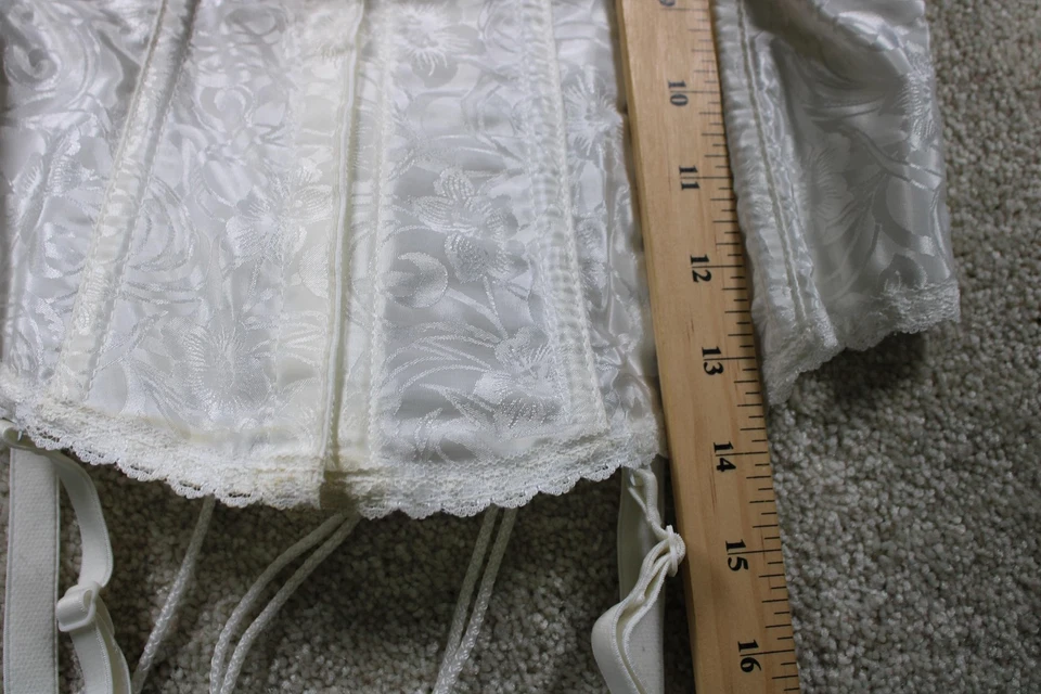 Corsé vintage Empire Intimates Bustier para mujer 36 blanco floral encaje nupcial años 90 Foto 4 de 4