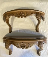 Vintage French Provincial Molded Plastic Shelves Set of 2, Burwood Product Co 