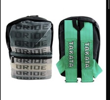 Jdm Bride Racing Backpack With Green Racing Harness Adjustable Shoulder Straps