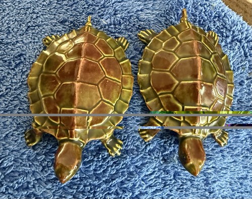 PAIR OF 3"ANATOMICALLY  CORRECT MR. & MRS. TURTLE PORCELAIN/CERAMIC Fertility