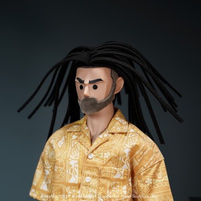 trickyman12 1/6 action figure Dreadlocks Head sculpture (Black