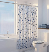 Croydex Shower Curtain Blue Terrazzo Design, Machine Washable, 180x180cm
