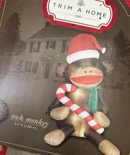 NEW 2011 Gemmy 5.5’ Sock Monkey Lighted Christmas inflatable Airblown-NEW