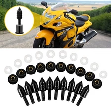 Motorcycle Windscreen Bolt SPIKE Windshield Kit Wind Bolts screen Screw Black US