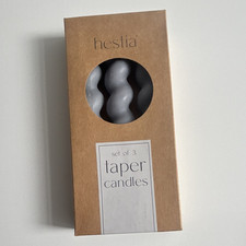 Hestia 3 Pack Grey Spiral Twisted Taper/Dinner Candles Unscented Decor