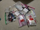 Manual Manicure & Pedicure Nail Art Kit w/ Tips, Stickers, Rhinestones, Tools