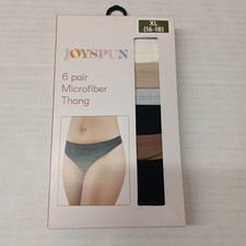 Joyspun Microfiber Thong Women  s Size XL 16-18 6 Pair Super Soft Lays Flat