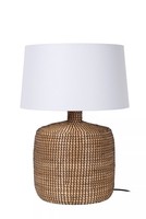 Tischleuchte Seegras Stoff 64 Cm E27 Blendarm Nachttisch Lampe Schlafzimmer Ivon