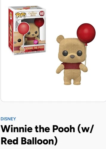 Funko Pop Disney Winnie the Pooh with Balloon #440 - Box Lunch Exclusive Flocked