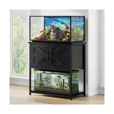20/29/30 Gallon Fish Tank Stand with Storage Cabinet Farmhouse Wood Aquarium ...