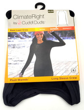 ClimateRight by Cuddl Duds Plush Warmth Long Sleeve Crew Black Size XL