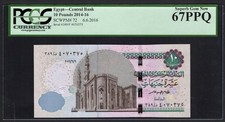 Egypt 10 Pounds 6-6-2016 P72 Uncirculated Grade 67