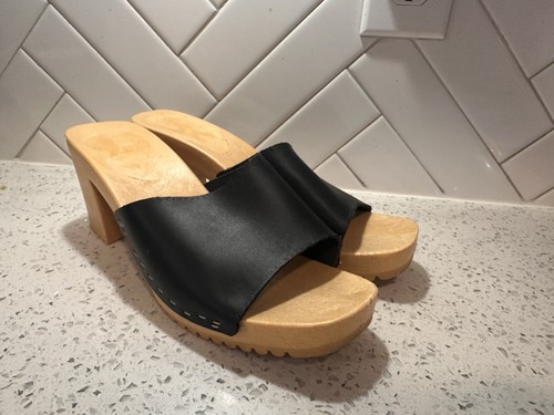 Vintage 1980's Candies Original Sandals High Heels Slides Sexy Black 8 / 39 - Picture 4 of 11