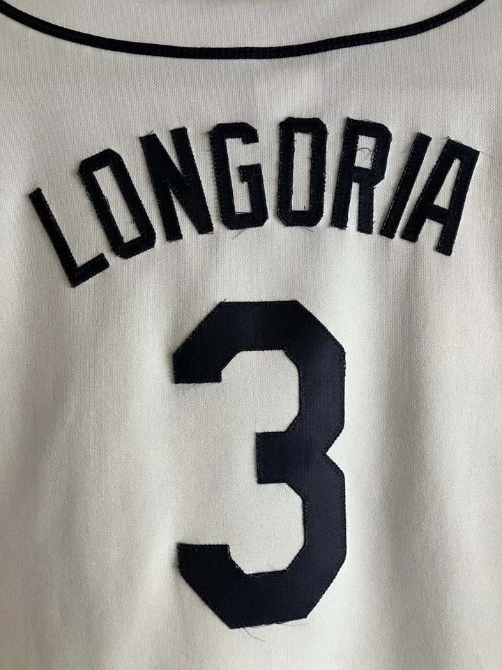 Majestic Tampa Bay Rays Evan Longoria 3 Jersey Cosido Blanco Mujer’s Talla Pequeña Foto 3 de 4