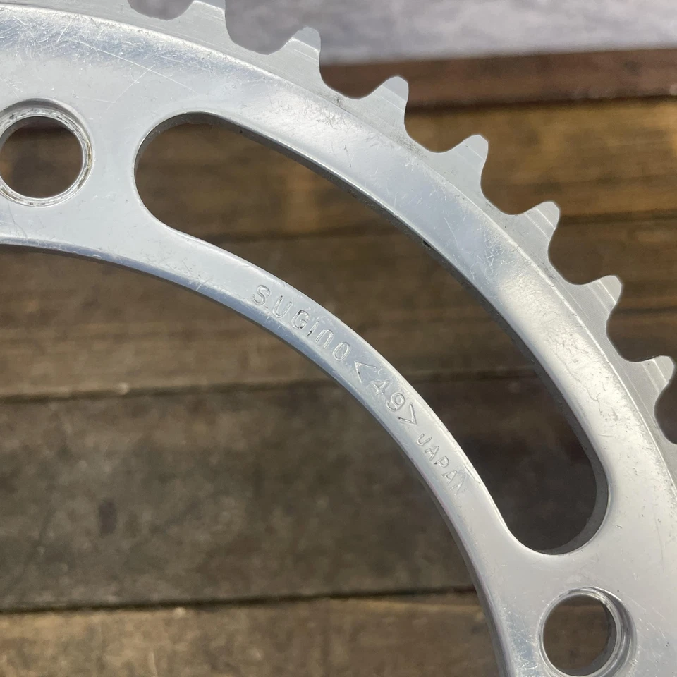 Plato vintage Sugino Mighty Competition Track 49T 1/8 151 BCD Campy Japón Foto 2 de 4