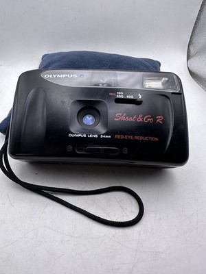 Olympus Shoot and Go R 35mm Film Point and Shoot Camera Black Tested