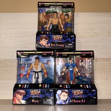 Jada Toys Street Fighter II Lot of 3 Action Figures  Ryu, Chun-Li,  Fei Long