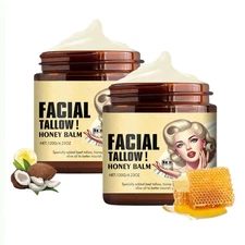 2PCS Whipped Beef Tallow and Honey Balm, Tallow Face Moisturizer, Beef Tallow fo
