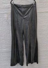 New Alice + Olivia Women's Dylan High Waist Wide Leg Pants Faux Leather Size 14