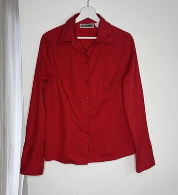 TREND Langarmhemd Damen Hemd Gr. DE 40 rot Casual-Look