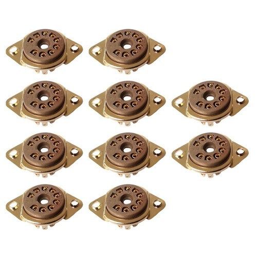 10pcs 9Pins Bakelite Tube Socket Base for 12AX712AT712AU7ECC83 Ideal - Afbeelding 1 van 12