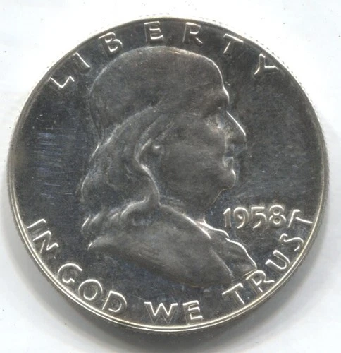 1958 FRANKLIN HALF DOLLAR-90% SILVER- LOT # 328-LOW MINTAGE-GOOD DATE