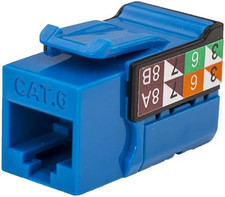 CAT6 RJ45 Keystone Jack, V-Max Series - Blue Color - (50 Pack)