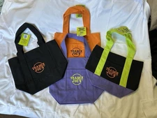 Set Of 4! 🎃 Trader Joe's Mini Halloween Canvas Tote Bags Rare Limited Edition