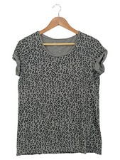 edc by Esprit T-Shirt Femme Gris Léopard Coton Bio (EU 38)