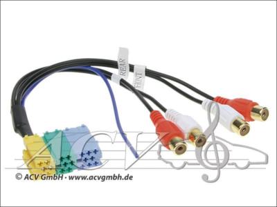 VDO Grundig Philips Becker Blaupunkt Mini-ISO Stecker - 4 Cinch Buchsen Adapter