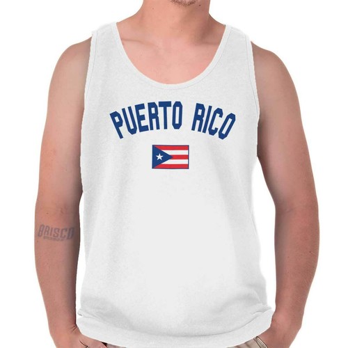 Puerto Rico Country Flag Nation Pride Soccer Adult Tank Top Sleeveless T-Shirt - Picture 8 of 9
