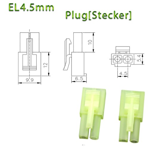 EL4.5mm Crimp Terminal 2Pin Way Electrical Plug Housing Wired Connector HX45006 - Picture 3 of 7