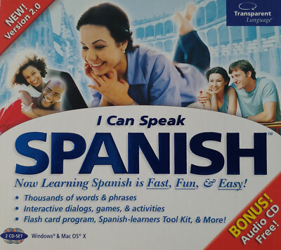 I Can Speak Spanish Version 2 Transparent Language Learning CD Windows PC MAC