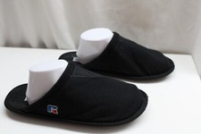 Russel Athletic Black Cotton Comfort Soft House Shoes Anti-Skid Bedroom Slippers