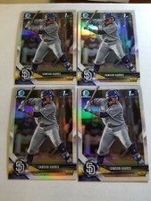 4 2018 Bowman Chrome Refractor JAWUAN HARRIS card lot SAN DIEGO PADRES #85