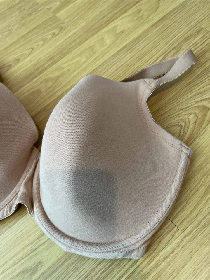 Womens Next Uk 34G Beige Jersey Padded Underwired Casual Balcony Bra - Image 2 of 4