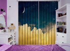 3D Moon Star Cloud ZHUA2725 Photo Curtain Window Blockout Fabric Amy 2023