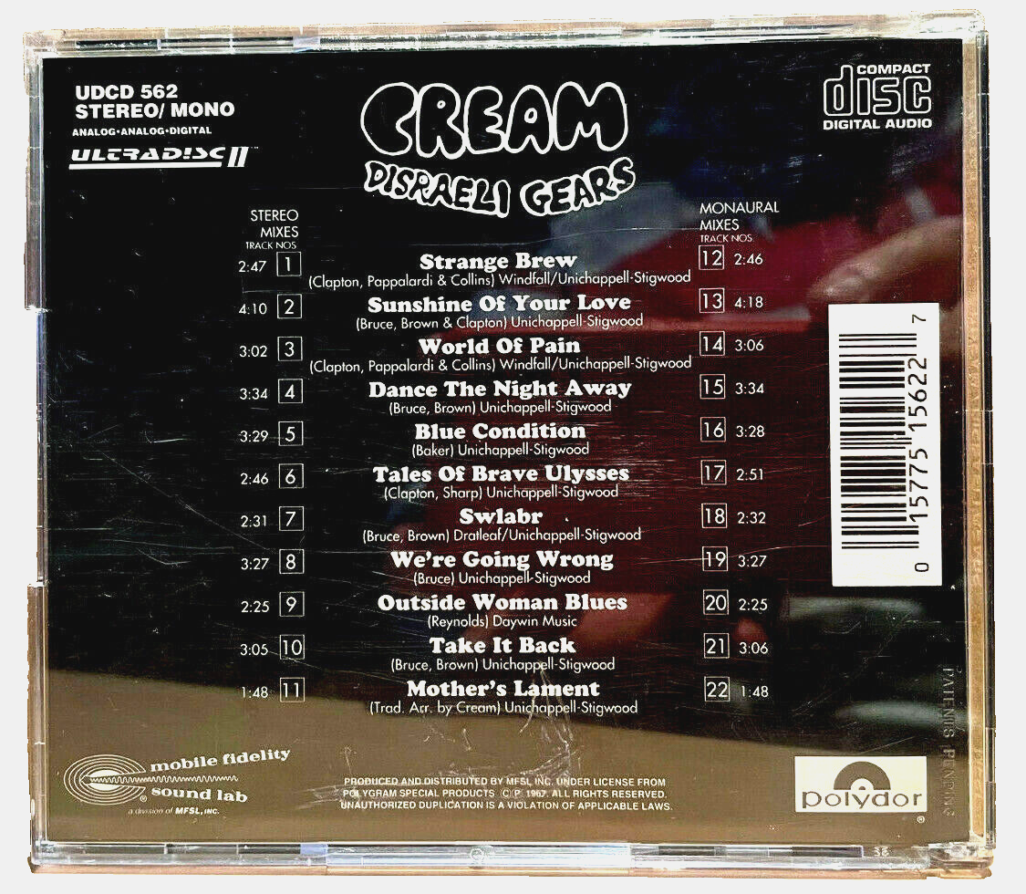 【希少モービルフィデリティー盤CD】クリーム　ライブ・クリーム I & II クリーム（Cream）、完全未発表ライヴ・アルバム『DETROIT WHEEL 1967 洋楽