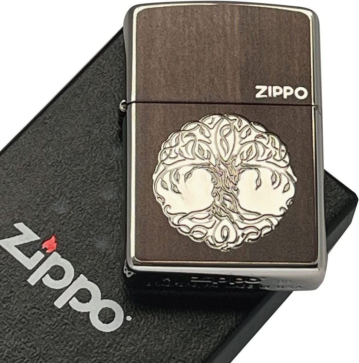 Zippo Oil Lighter Yggdrasil Brown 2WD-MYSTERY Regular Case Japan