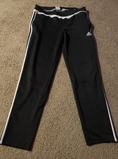 Women  s Adidas Climacool Tiro 15 Striped Athletic Pants - Black/White, Size XL