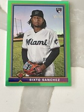 Sixto Sanchez 2021 bowman 1991 bowman /99 SP Rookie Green Miami Marlins Rare