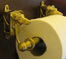 GREYHOUND / WHIPPET Bronze Toilet Paper Holder OR Paper Towel Holder!