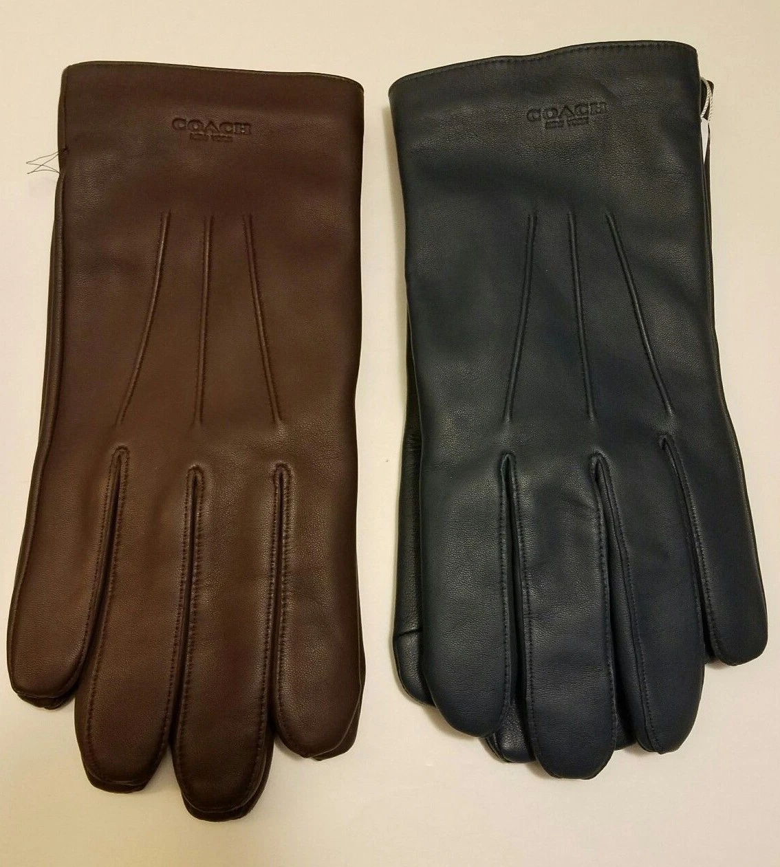 Coach NWT Mens Leather Glove Wool Lining Choose Color & Size F54182