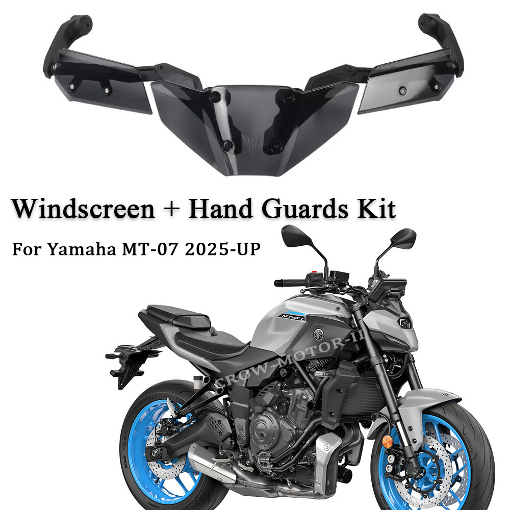 For Yamaha MT-07 2025 Motorcycle Windscreen W/Bracket Hand Guards