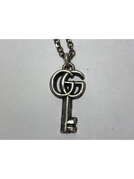 Collier GUCCI Ag925 argent double clé G 50 cm pendentif breloque bijoux unisexes 